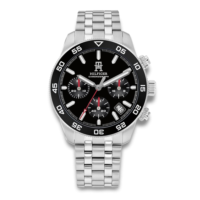 Tommy Hilfiger TH85 Chrono 41 mm herreur med sort urskive og kronograf 1792156