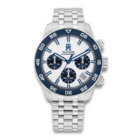 Tommy Hilfiger TH85 Chrono 41 mm herreur med hvid urskive og blå detaljer 1792157