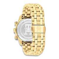 Bagside af Tommy Hilfiger TH85 Chrono herreur med guldfarvet stållænke 1792158