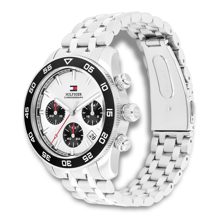 Tommy Hilfiger TH85 Chronograph herreur med tachymeter-inspireret lynette og stållænke 1792214