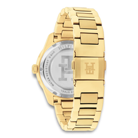 Bagside af Tommy Hilfiger TH85 Crystals 36 mm dameur i guldfarvet stål 1782758