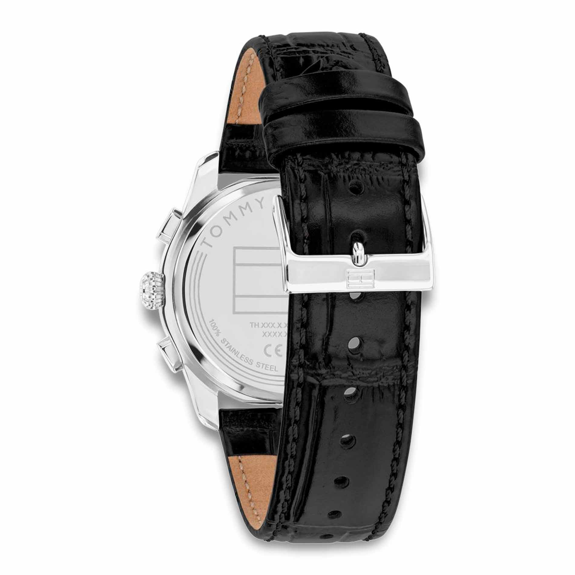 Tommy Hilfiger The Empire 38 mm herreur set bagfra med sort læderrem