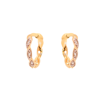 Twisted creoler i 8 kt. guld med zirkonia