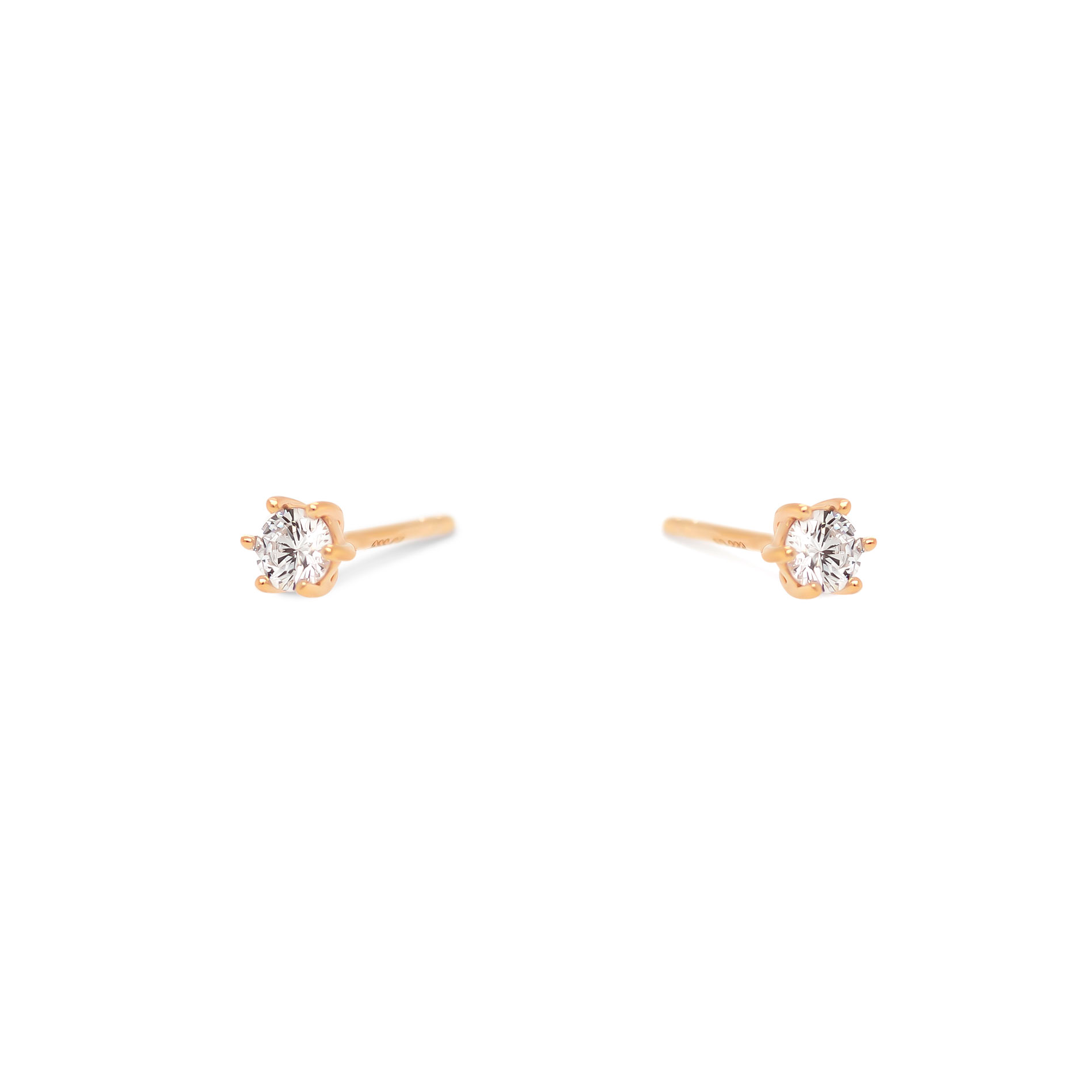 Uno Solitaire ørestikker i 8 kt. guld med funklende zirkonia i et klassisk og tidløst solitaire-design