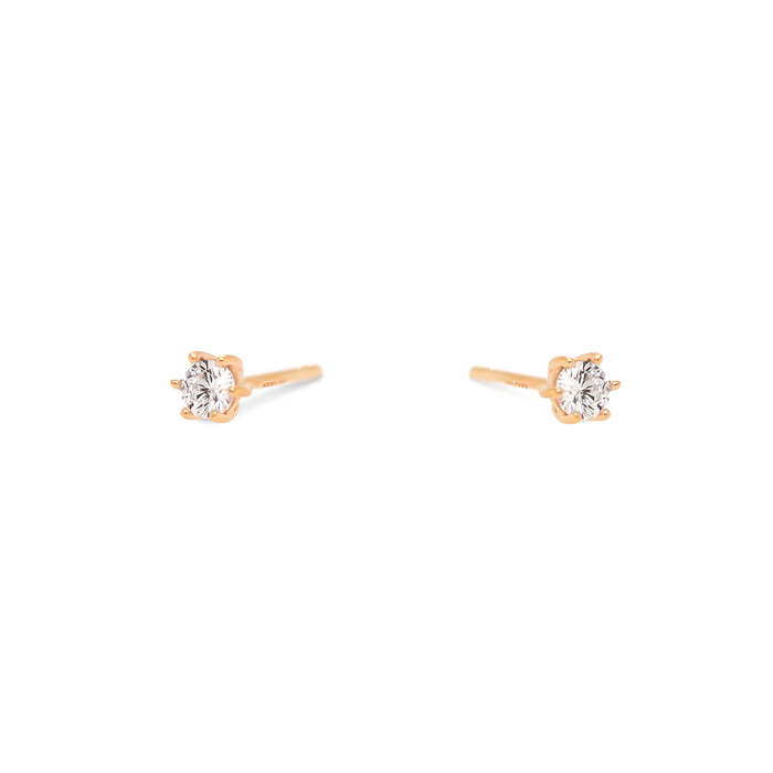 Uno Solitaire ørestikker i 8 kt. guld med funklende zirkonia i et klassisk og tidløst solitaire-design
