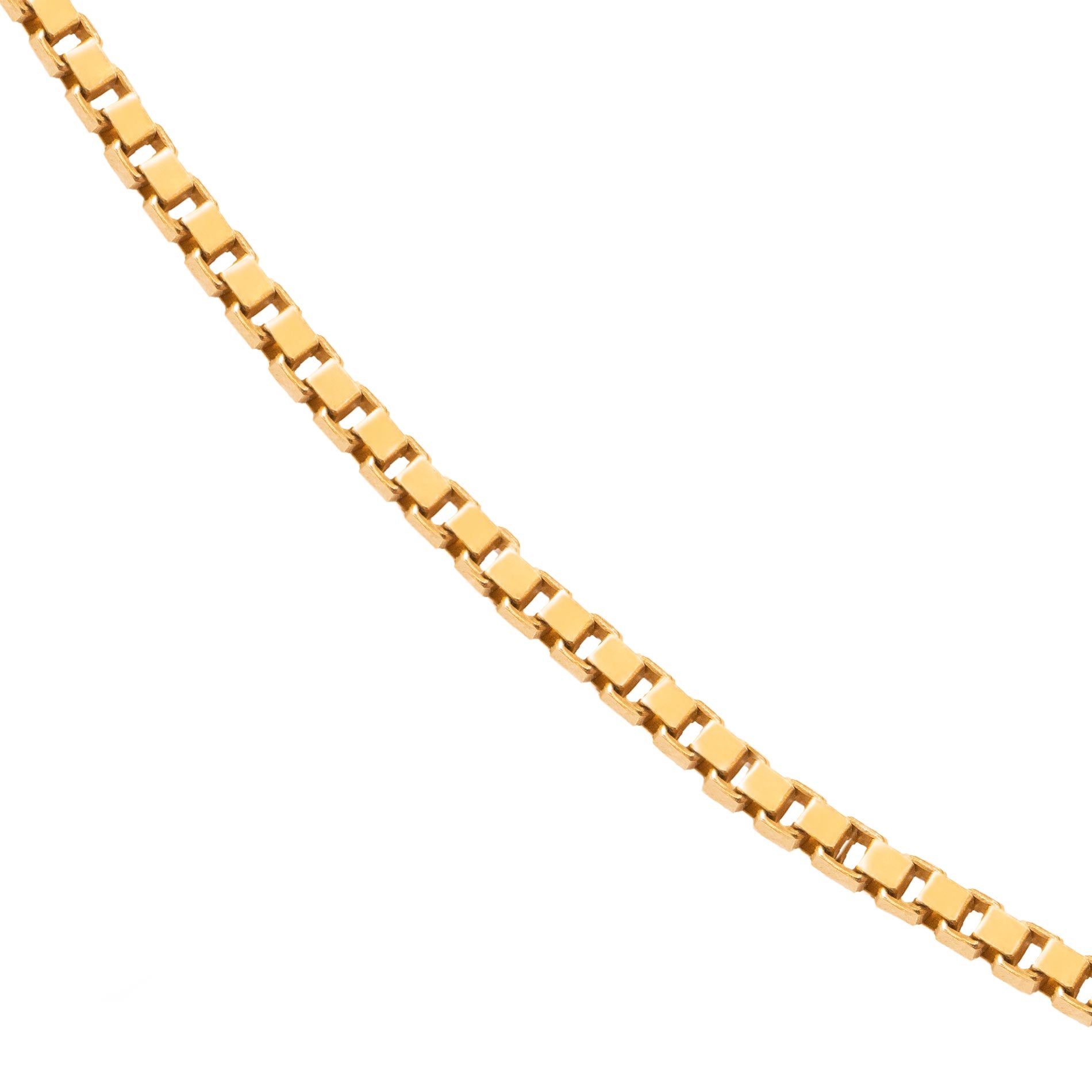 Veneziakæde i guld closeup billede på hvid baggrund