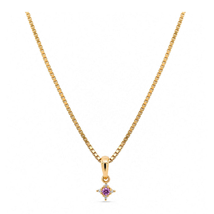 Wilma pink safir vedhæng i 18 karat guld med pink safir og diamanter