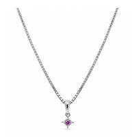 Wilma pink safir vedhæng i 18 karat hvidguld med pink safir og 0,01 carat diamanter
