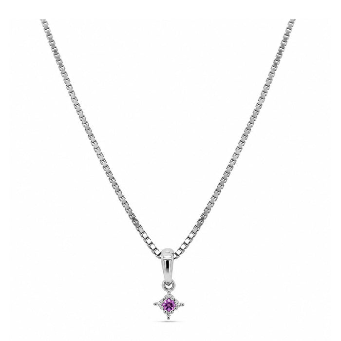 Wilma pink safir vedhæng i 18 karat hvidguld med pink safir og 0,01 carat diamanter